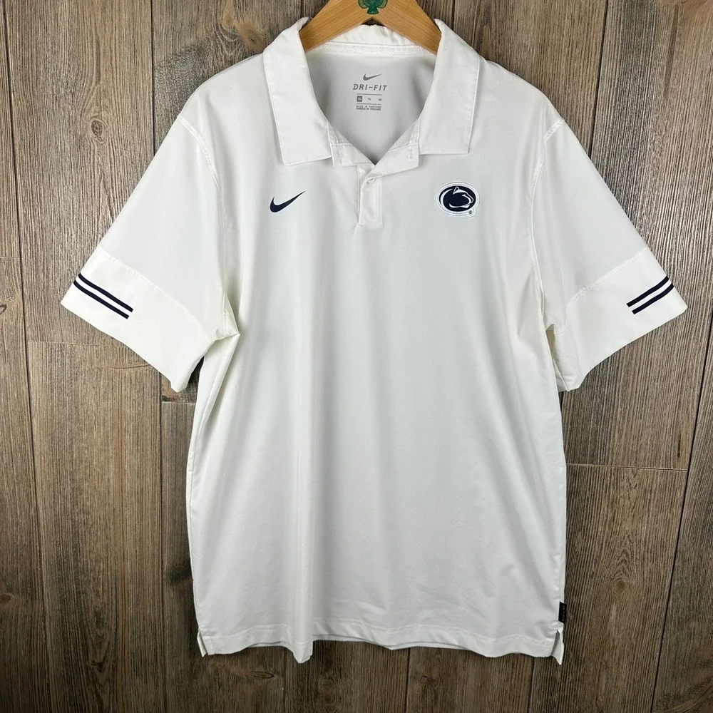 Nike Penn State Nittany Lions Polo Shirt Dri Fit On Field Coaches Men Size XL